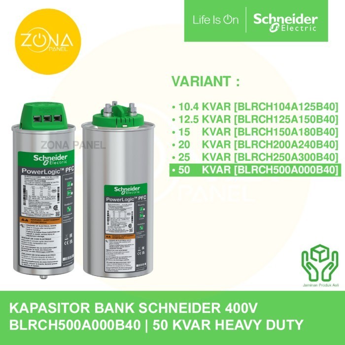 [New Ori] Kapasitor Bank Schneider 400V 50Kvar Heavy Duty Blrch500A000B40 Terbaru