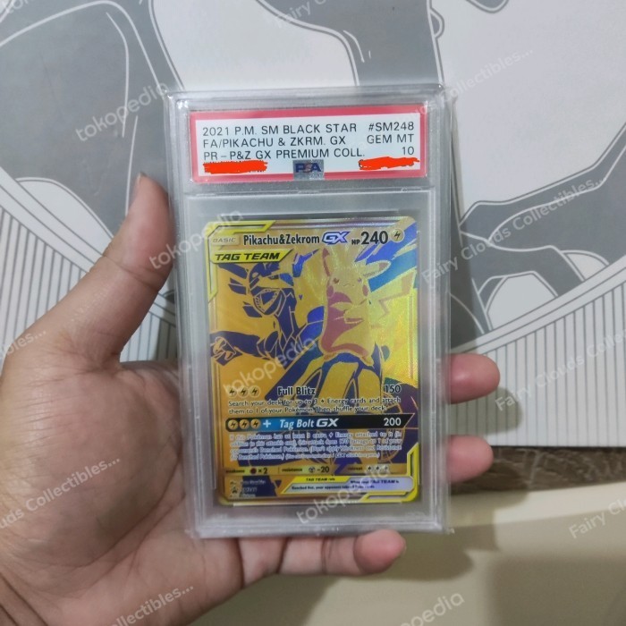✅Baru Pikachu  Zekrom Gx Ur Gold Black Star Promo Psa 10 Graded Pokemon Tcg Berkualitas