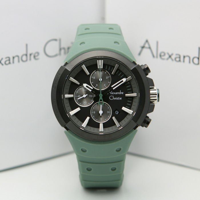 ✅New Alexandre Christie Ac 6566 / Ac 6566Mc Black Green Original  Garansi Terbatas