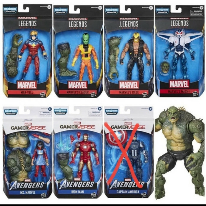 [Original] Marvel Legends Iron Man Rage Leader Mach Baf Abomination Complete Set Diskon