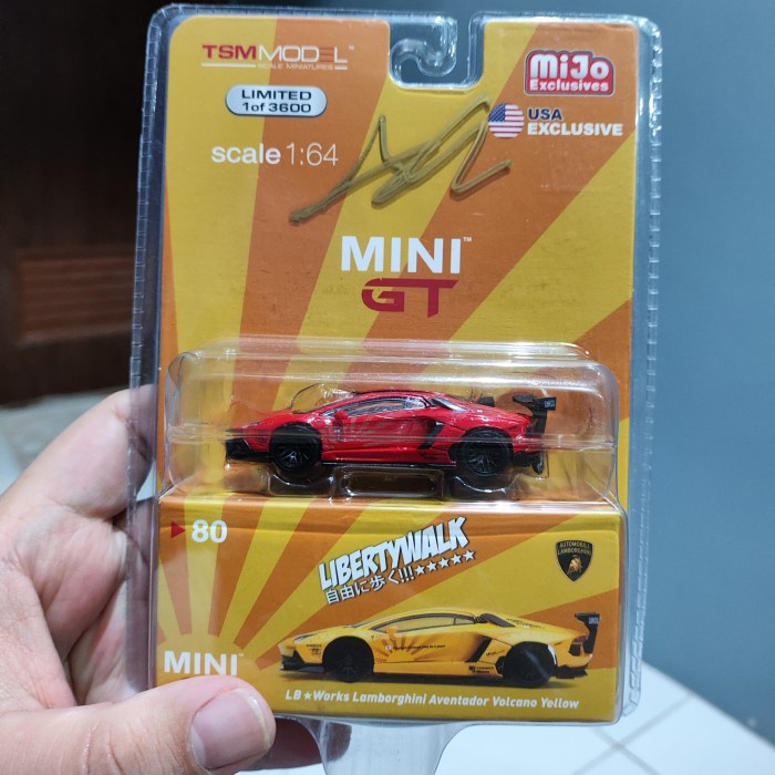 [Original] Mini Gt Lb Works Lamborghini Aventador Red Volcano Yellow Mijo Blister Berkualitas