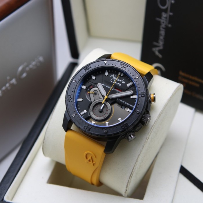 ✅New Jam Tangan Pria Alexandre Christie Ac 6627 Original - Yellow Diskon