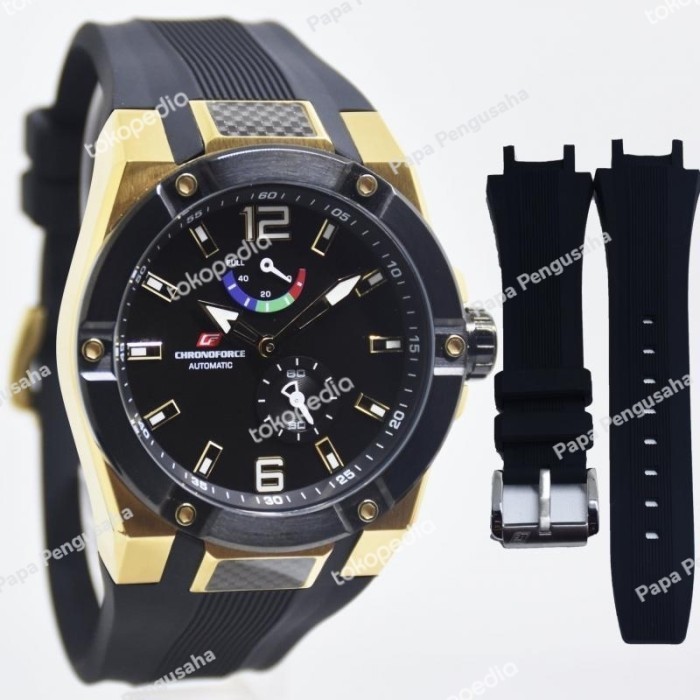✅New Chronoforce 5231 Automatic Pria Black Gold Original Garansi Resmi Diskon