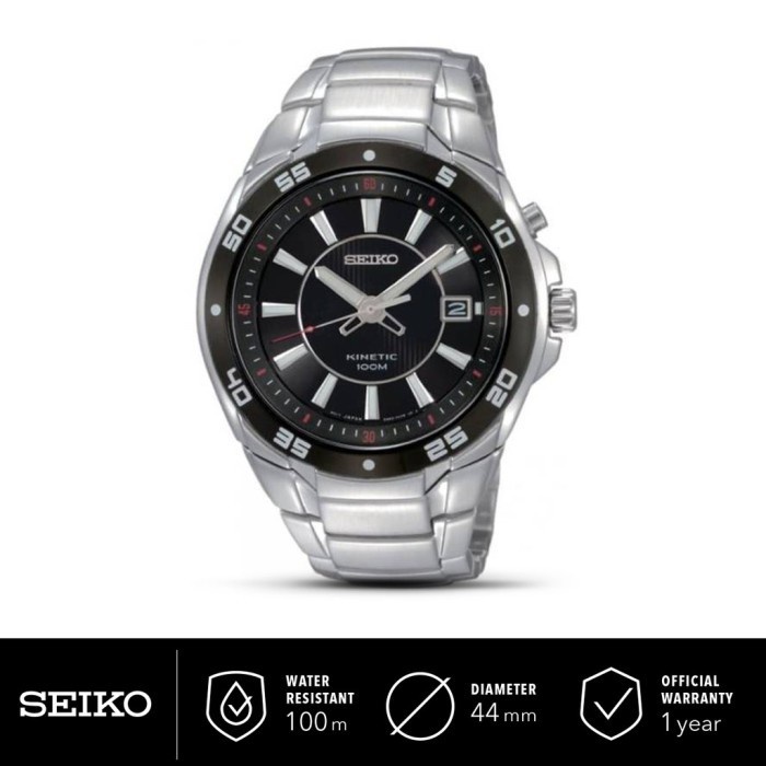✅New Ori Jam Tangan Pria Seiko Kinetic Stainless Steel Ska433 Original Limited