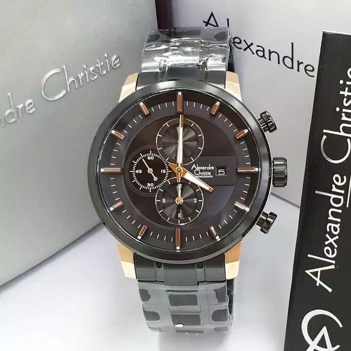 ✅New Alexandre Christie Ac 6323 / Ac 6323Mc Rosegold Black OriginalGaransi Berkualitas