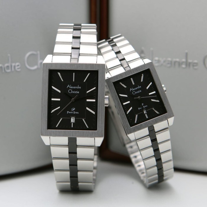 ✅Baru Jam Tangan Couple Alexander Cristie Ac1020 Silver Black Original Berkualitas
