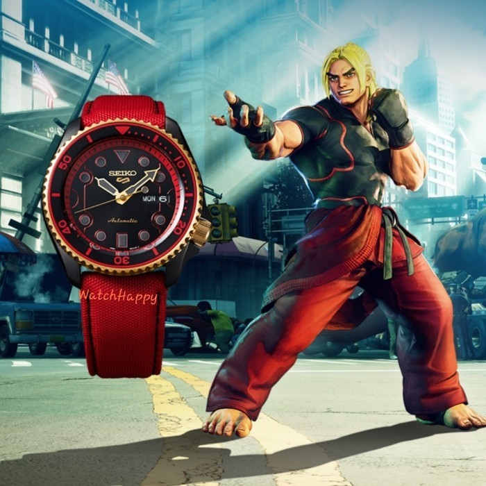 ✅New Seiko 5 Sports Street Fighter Srpf20K1 Ken Rush N Blaze Red Srpf20 Ori Terbaru