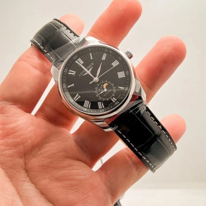 ✅New Longines Master Moonphase Date Black Dial Diskon