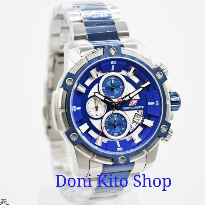 ✅Ori Jam Tangan Pria Original Chronoforce 5320 Silver Blue Limited