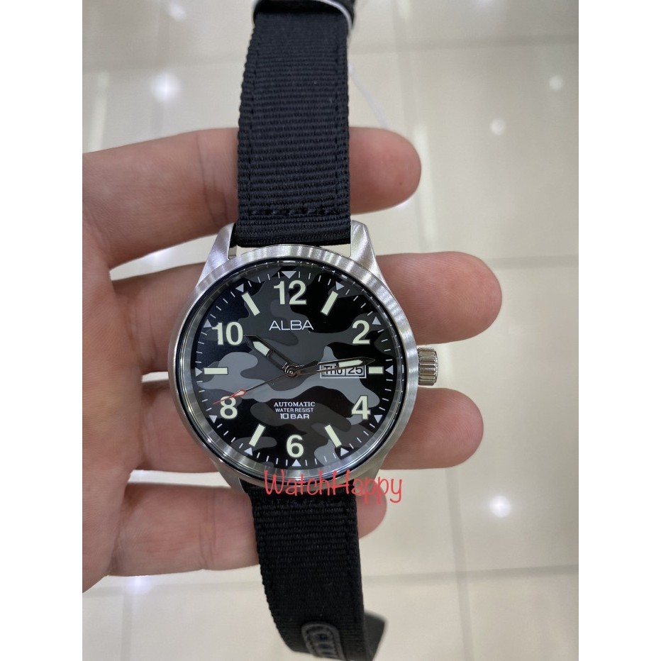✅New Ori Watchhappy Alba Al4273X1 Automatic Black Nylon Strap Al4273 Original Terbaru