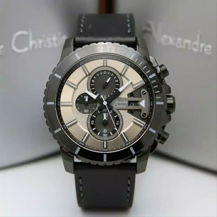 ✅New Ori Jam Tangan Pria Alexandre Christie Ac6527Mc Ac6527 6527 Black Grey Lea Limited