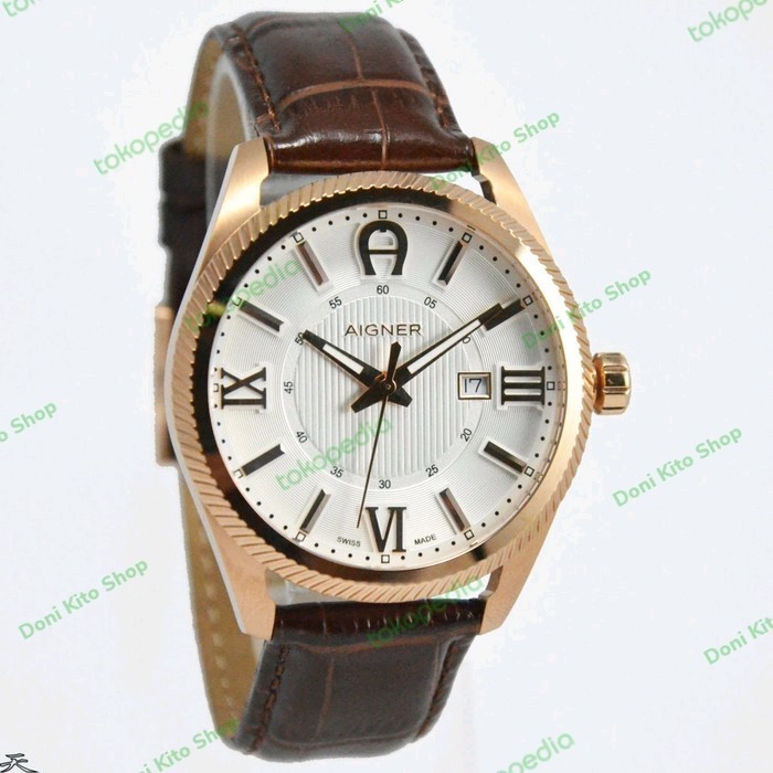 ✅New Ori Jam Tangan Pria Original Aigner A24145A Swiss Made Garansi Resmi New Terbatas