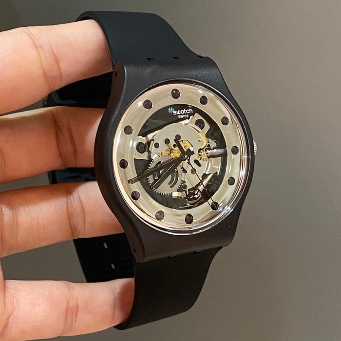 ✅New Ori Jam Tangan Pria Swatch Swatch Suoz147 Silverglam Original Limited