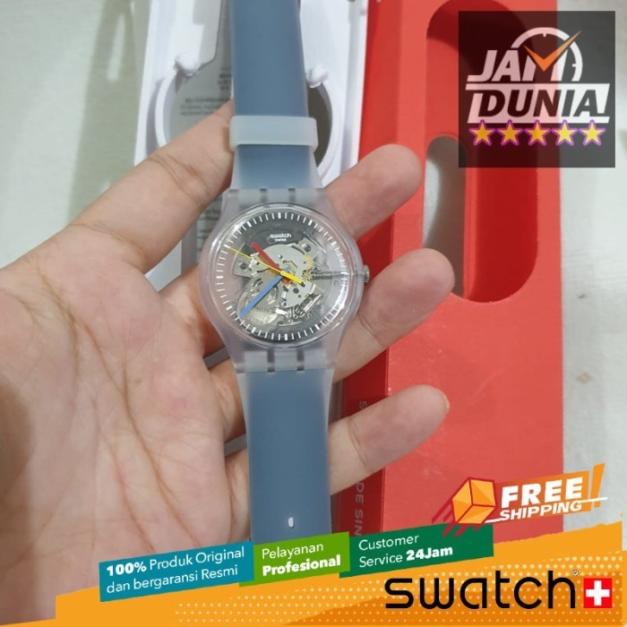 ✅Ori Jam Swatch Original Suok157 Suok 157 Jam Pria Ng Striped Terbaru