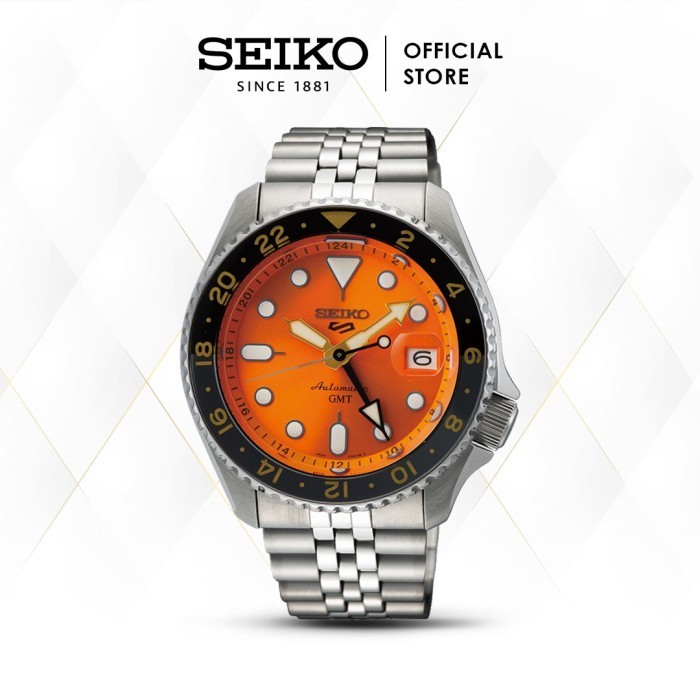✅Original Seiko 5 Ssk005K1 Gmt Series Mikan Orange Automatic Stainless Original Terbaru