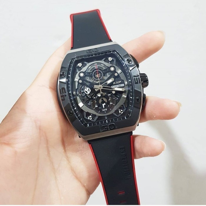 ✅Original Jam Tangan Pria Original Expedition Exp6800 E-6800 Silver Black Terbatas