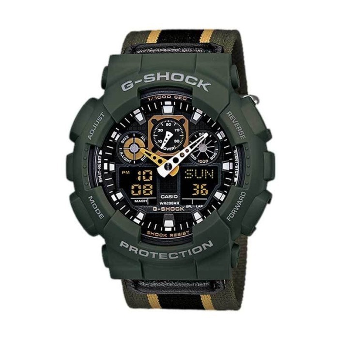 ✅Original Casio G-Shock Ga-100Mc-3A Canvass Strap Limited