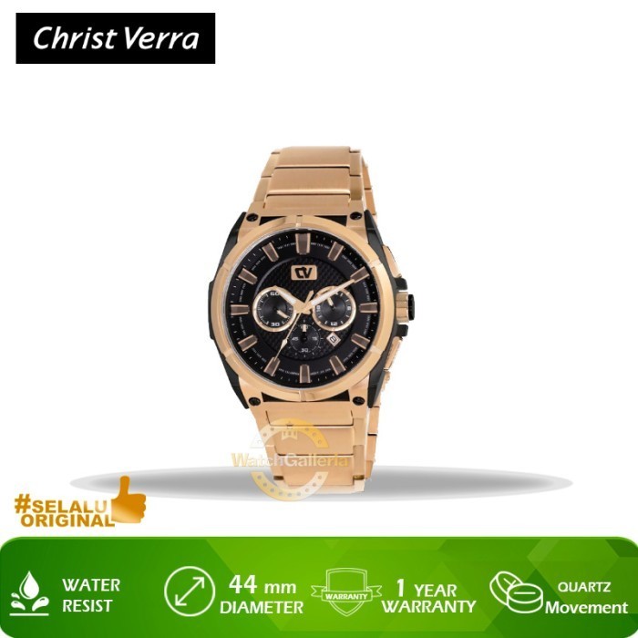 ✅Original Jam Tangan Christ Verra Cv C20028G-15 Blk Original Murah Terbatas