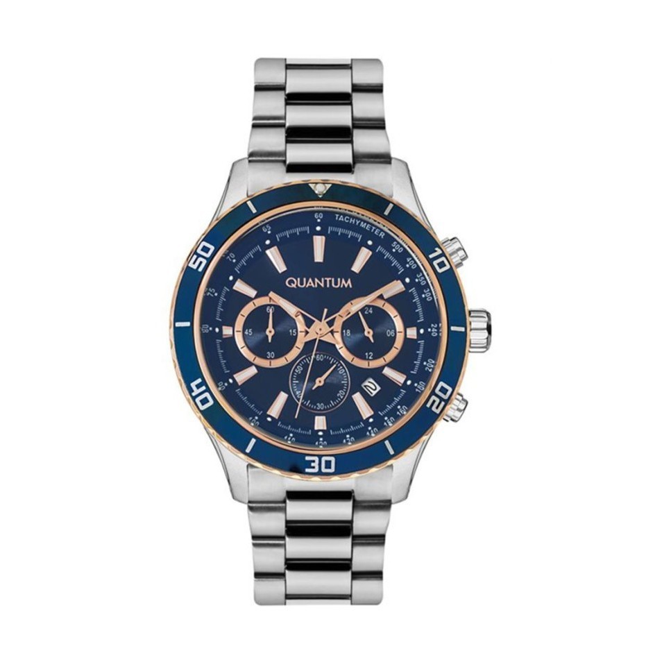 ✅New Ori Quantum Adg656.590 Silver Blue Jam Tangan Pria Original Berkualitas