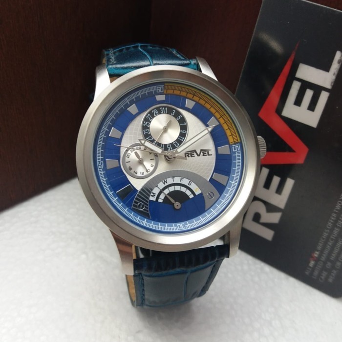 ✅Sale Jam Tangan Pria Revel Bc5211 Leather Blue Garansi Resmi Original Terbaru