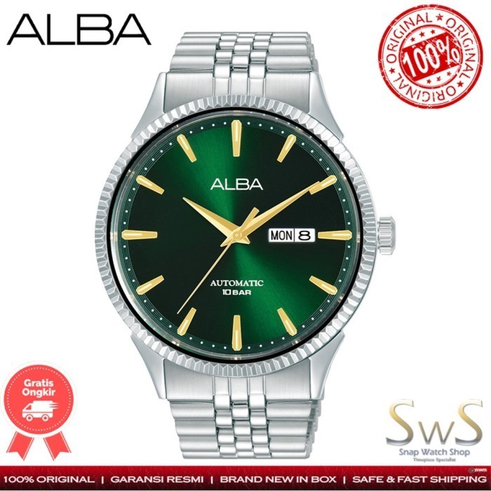 ✅Ready Jam Tangan Pria Alba Al4235 Al4235X1 Automatic 43 Mm Original Resmi Terbaru