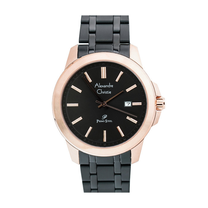 ✅Ori Jam Tangan Pria Alexandre Christie Primo Steel Ac 1017 Mdbbrba Black Terbatas