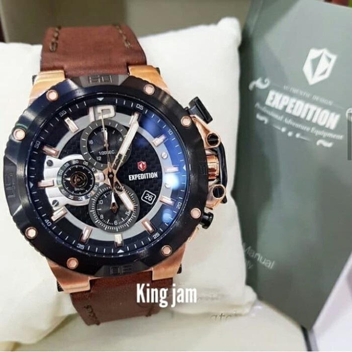 ✨Baru Jam Tangan Pria Expedition E 6751 / E6751 Original Brown Rosegold Berkualitas