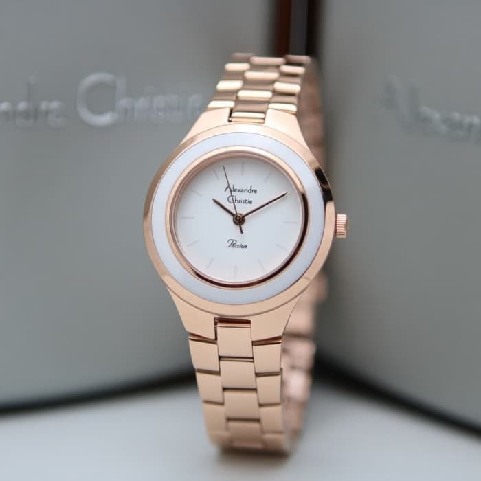 ✨Baru Jam Tangan Cewek / Wanita Alexandre Christie Ac 2821 Rosegold Diskon