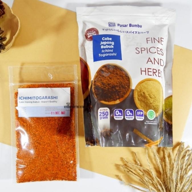 

Termurah Cabe Jepang Bubuk Ichimi Togarashi / BUMBU REMPAH MURNI / Export Quali
