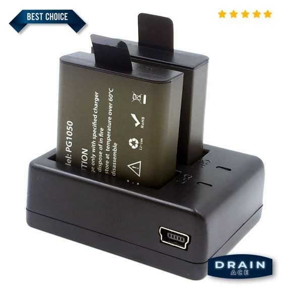 Charger Baterai 2 Slot with 2PCS Baterai for EKEN H9 H9R SJCAM
