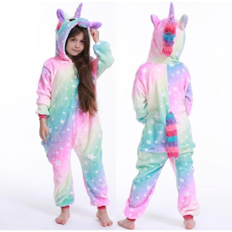 SDF Baju Tidur Piyama Kostum Kartun Costum Cosplay Hewan Karakter Unicorn Lion Anak Perempuan Laki L