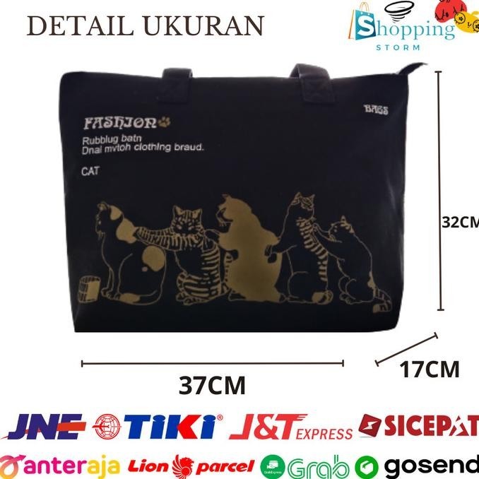 Tas Totebag Kanvas Fashion Wanita/Totebag Bergambar Lucu/Totebag Besar