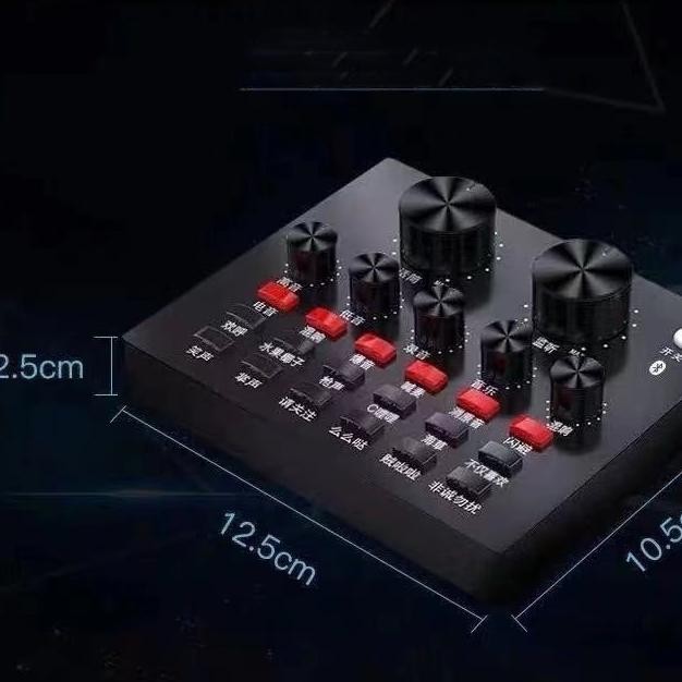 Diskon Besar Soundcard Bluetooth Sound Card V8 Live Mixer Audio Broadcast Recording Karaoke Sound Ca