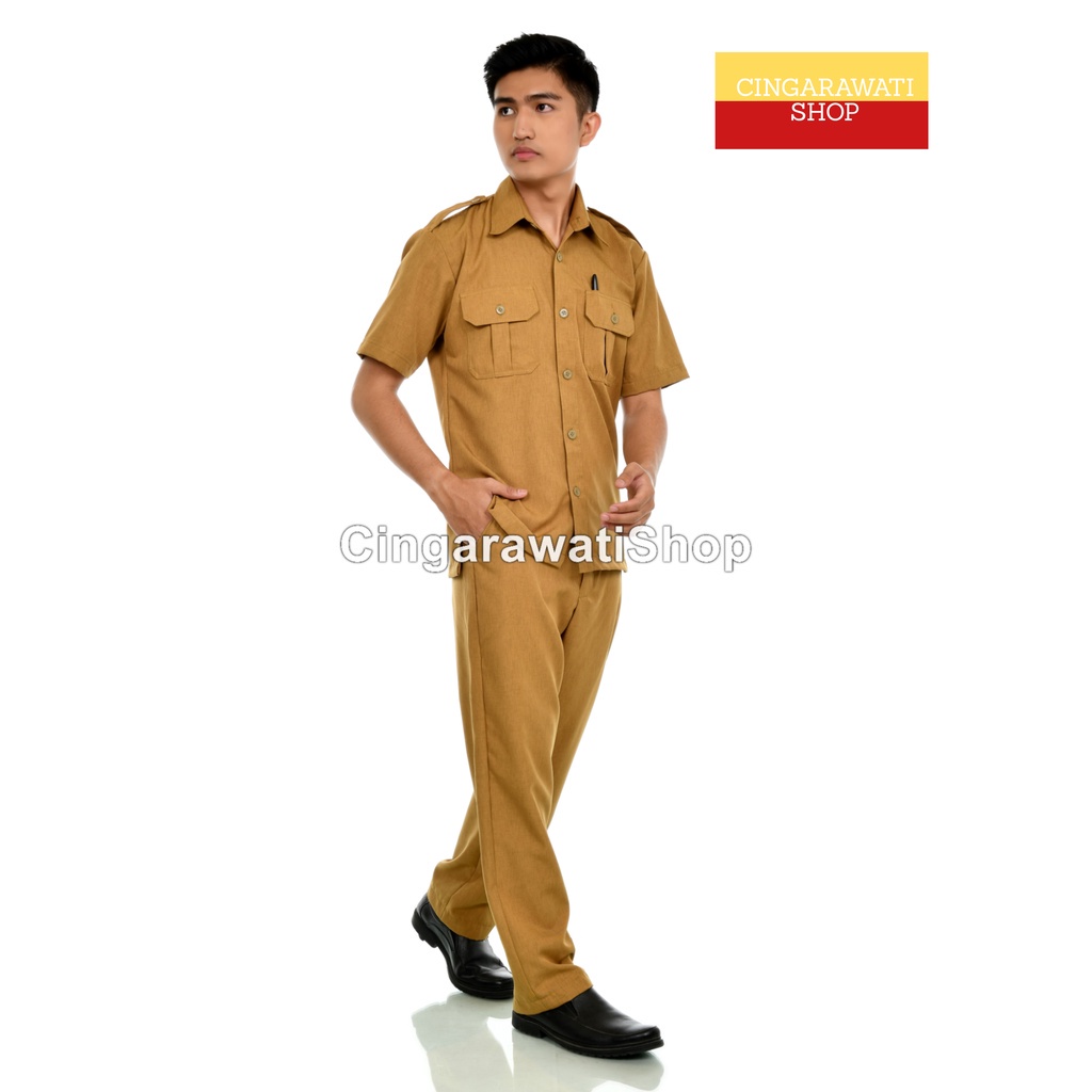 [OUR BEST] SPECIAL PRICE Setelan Seragam Pns Pemda Khaki Tua Khaki Muda Baju Dinas Pns Pria Baju