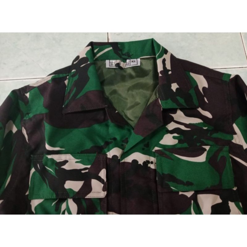 [OUR BEST] SPECIAL PRICE Baju pdl loreng tni bahan velbet wool furing resleting