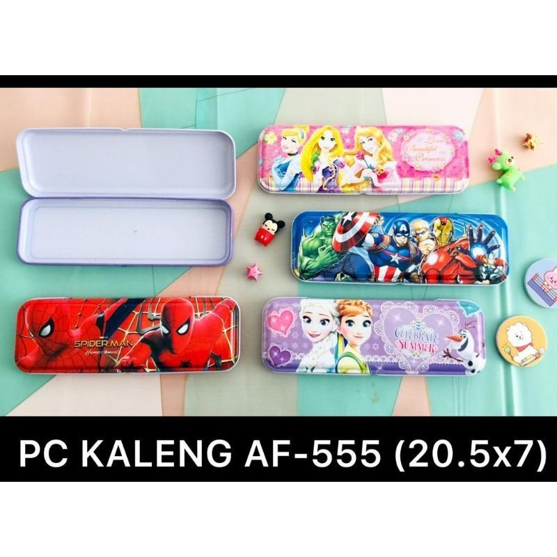 

kotak/tepak/tempat pensil kaleng/seng kecil karakter AF 555