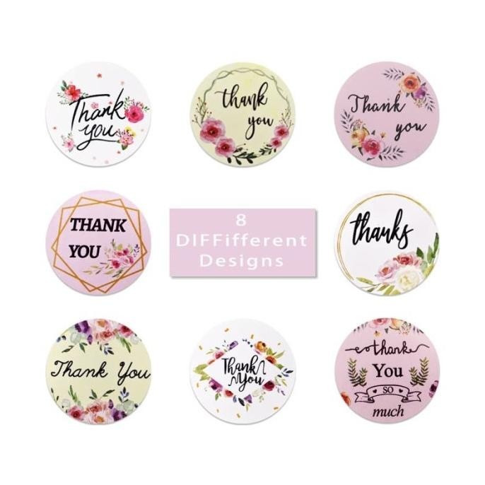 

DFG - Stiker Thank You Bunga Label Ucapan Thank You Kado Stiker Print Murah TERLARIS