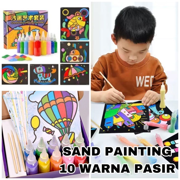 

Terjangkau Sand Painting Set Melukis Pasir Mewarnai Pasir Mainan Edukasi Anak