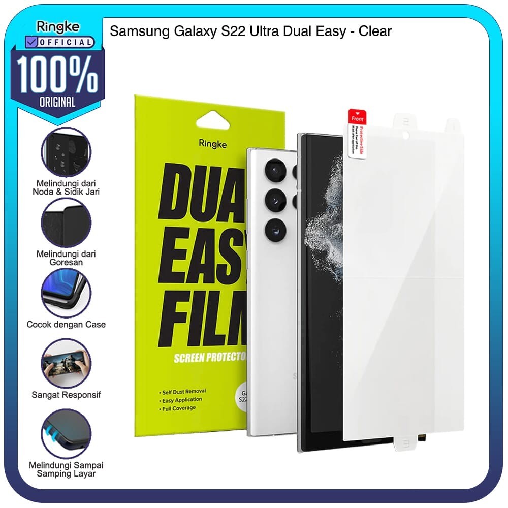 Ringke Galaxy S22 Ultra Dual Easy Full Screen Protector Anti Gores