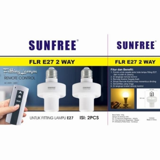 Sunfree Fitting Lampu Remote Control FLR E27 2 Way Lamp Holder - Murah