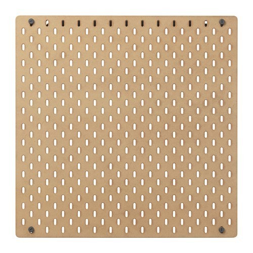 

[Baru] Ikskadis Papan Berlubang Warna Kayu 56X56 Pegboard Penyimpanan Dinding Terbaru