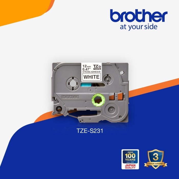 

[Baru] Brother Label Tape Tze-S231 12Mm X 8M Strong Adhesive Black On White Limited