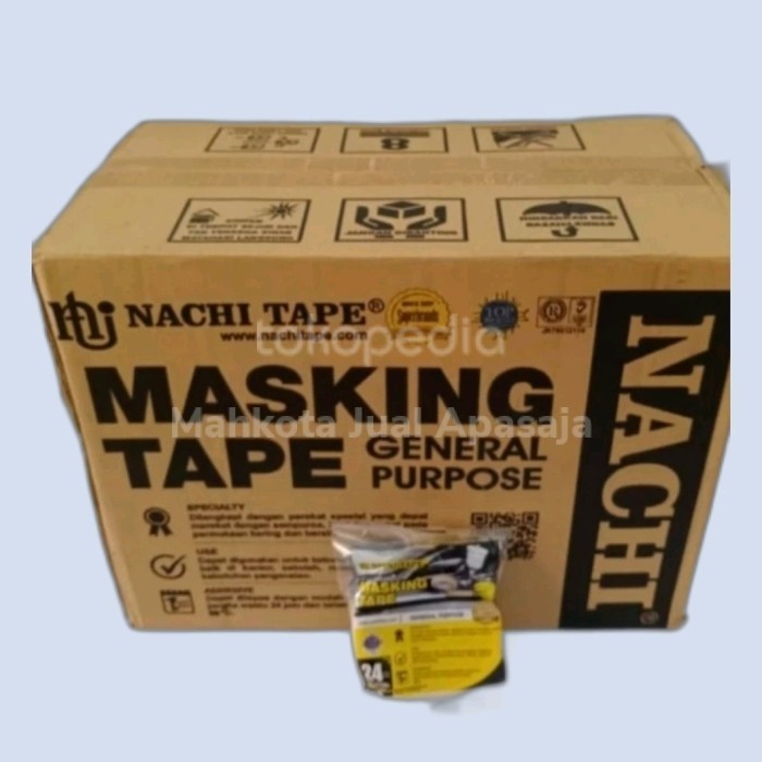 

[Baru] 1Dus 96Roll Lakban Kertas Marking Tape Merk Nachi Ukuran 24Mx20Yard Limited