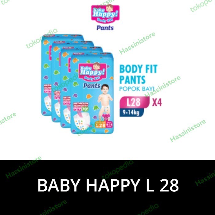 [New Ori] Pampers Baby Happy Pants L 28 - 1 Karton 4 Pack Terbatas