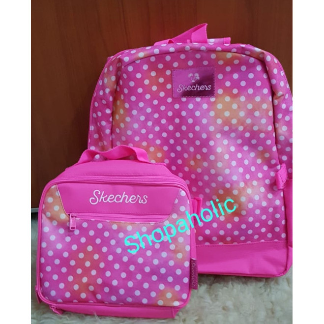 [COD] Tas Ransel Backpack Skechers Original Pink Polkadot Limited