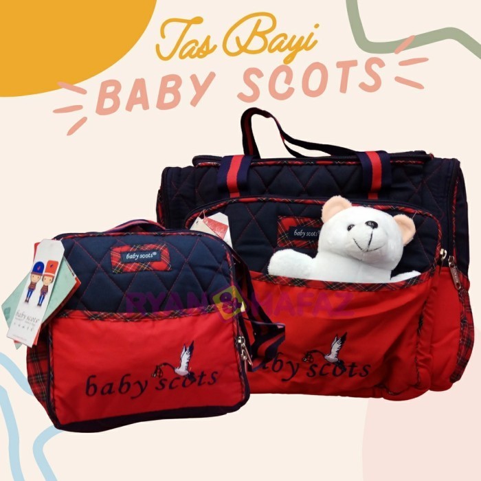 [New Ori] Tas Bayi Besar Boneka Dan Tas Kecil Selempang Baby Scots Jual Satu Set Berkualitas