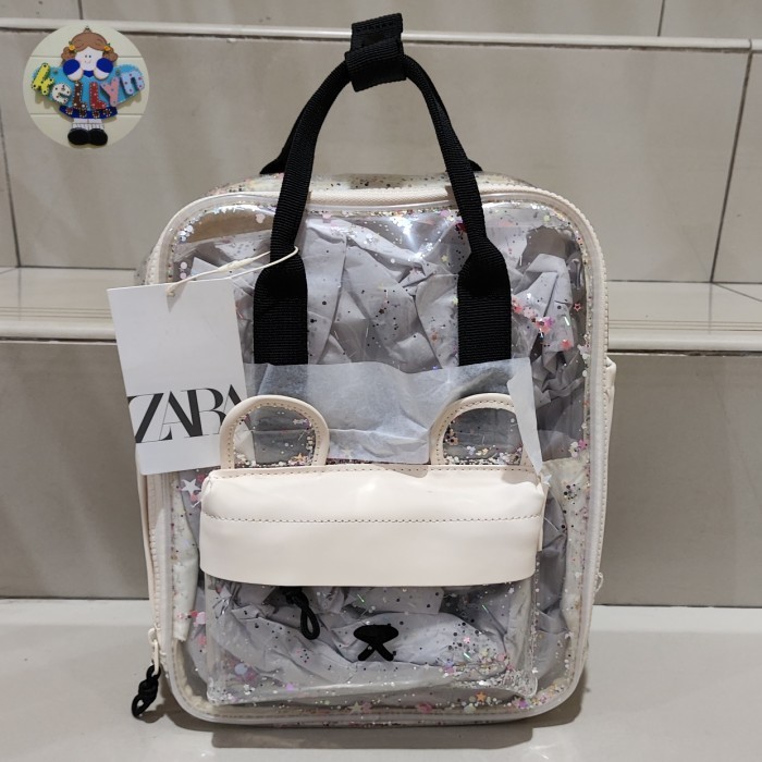 [COD] Tas Backpack Anak Transparan Glitter Zara Original Branded Sale Terbaru