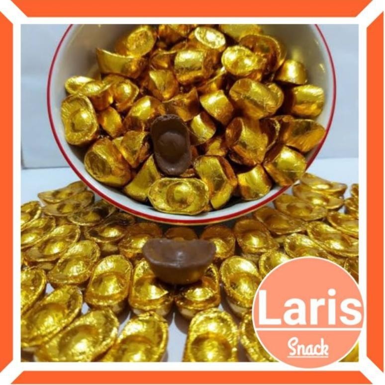 

TRE 250 GR Coklat Emas Uang Kuno / Yuan Bao Coklat Sangjit / Coklat Import Kiloan Yuanpao / LarisSnack TERLARIS