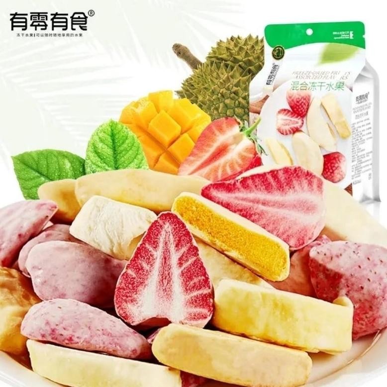 

TRE cemilan china Mix fruit beku kering / 48 FReeze dried fruits assorted flavour 48g TERLARIS