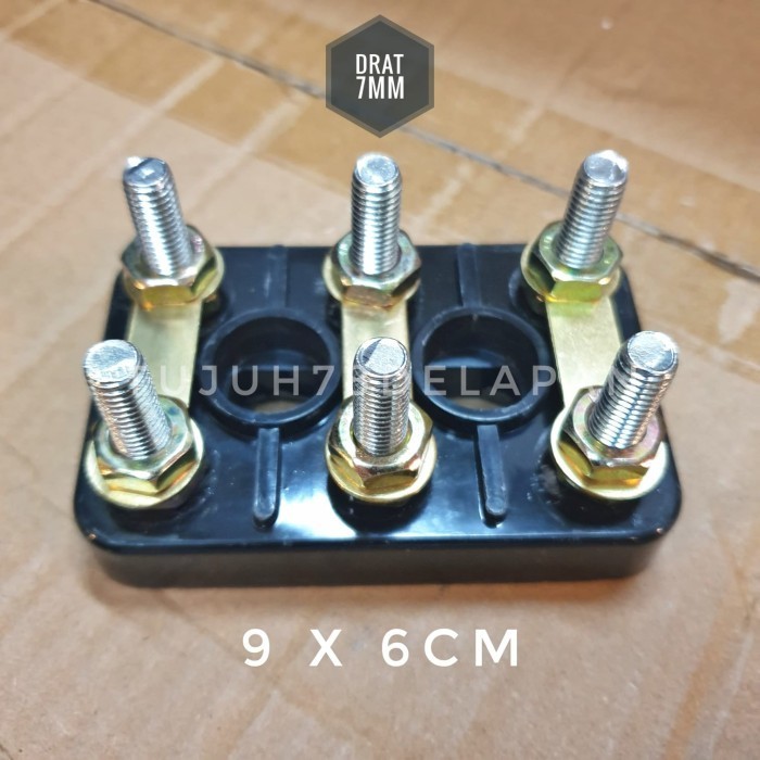 [New Ori] Terminal Tb Drat 7Mm 9Cm X 6Cm Hitam Connector Motor Dinamo Terbaru
